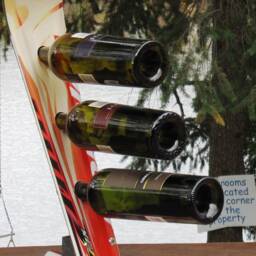 Recycled Snow Ski Wine Rack Handmade Decor - thumbnail 2
