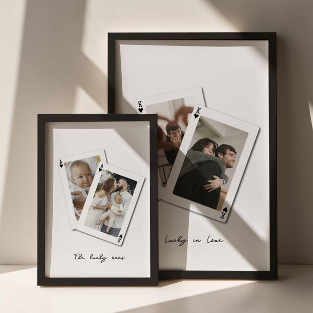 Personalised Photo Playing Card Art Print - Anniversary Gift - image 1