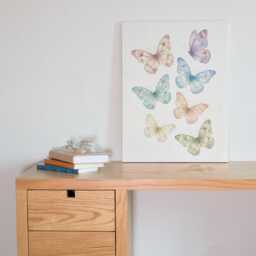 Watercolor Botanical Butterflies Art Print Pastel Dreamy Spring Wall Decor - thumbnail 2