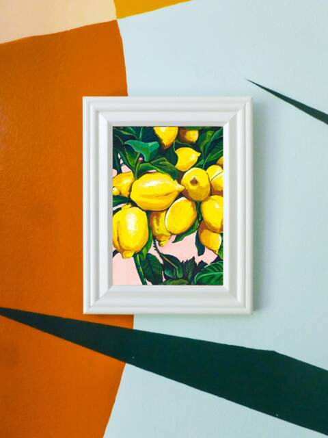 Lemon Watercolor Painting Print For Modern Kitchen Wall Art - image 1