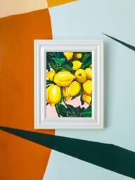 Lemon Watercolor Painting Print For Modern Kitchen Wall Art - thumbnail 1