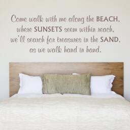 Come Walk With Me Along The Beach Wall Quote Words Sayings Removable Decal Lettering - 158 - thumbnail 1