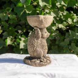 Small Stonecast Hedgehog Bird Feeder Garden Ornaments - thumbnail 3