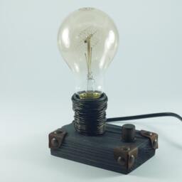 Lamp Steampunk, Industrial Lamp , Desk Lamp, Table Edison Bulb, Birthday Gift, Lighting, Wooden Christmas - thumbnail 3