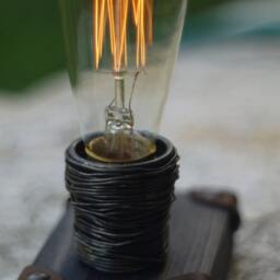 Lamp Steampunk, Industrial Lamp , Desk Lamp, Table Edison Bulb, Birthday Gift, Lighting, Wooden Christmas - thumbnail 2