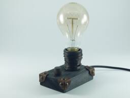 Lamp Steampunk, Industrial Lamp , Desk Lamp, Table Edison Bulb, Birthday Gift, Lighting, Wooden Christmas - thumbnail 1