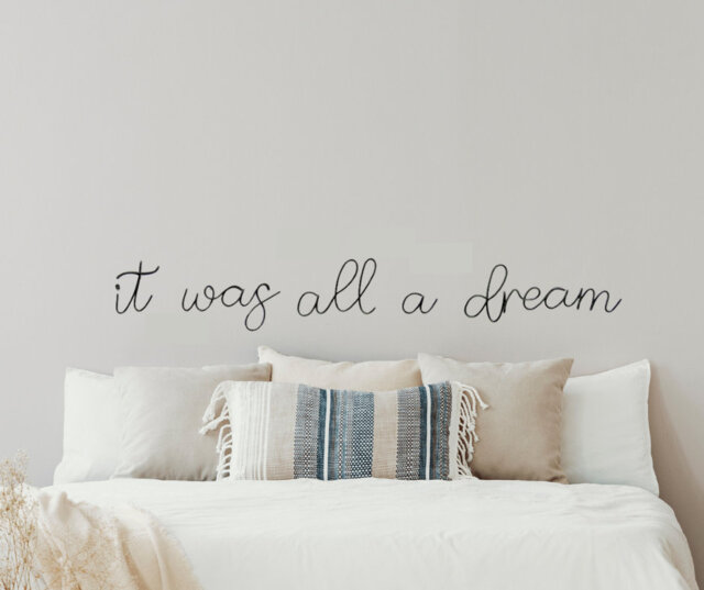 It Was All A Dream Sign Quote Wire Words Bedroom Wall Art Decor Over The Bed, Nursery Metal - image 1