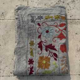Handcrafted Suzani Quilt - 100% Cotton, Ethnic Embroidery, Colorful Bohemian Throw For Bed Or Sofa - thumbnail 4