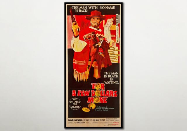 Large Wood Wall Art For A Few Dollars More Poster, Fanart Cinema Poster On For This Clint Eastwood Movie Lover, Extra Large Canvas - image 1
