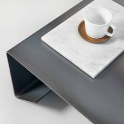 Rectangle Raw Steel Coffee Table Minimal Industrial Living Room Furniture - thumbnail 2