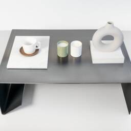 Rectangle Raw Steel Coffee Table Minimal Industrial Living Room Furniture - thumbnail 3