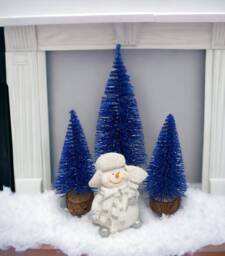 Royal Blue Sisal Christmas Tree Miniature Holiday Decor