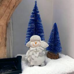 Royal Blue Sisal Christmas Tree Miniature Holiday Decor - thumbnail 3