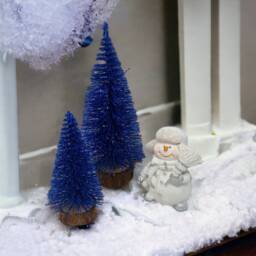 Royal Blue Sisal Christmas Tree Miniature Holiday Decor - thumbnail 2