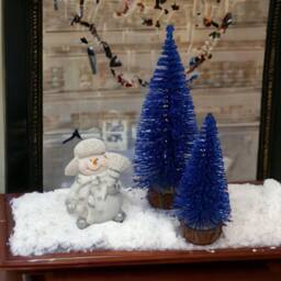 Royal Blue Sisal Christmas Tree Miniature Holiday Decor - thumbnail 4