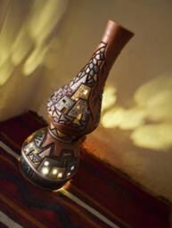 Handmade Nubian Pottery Table Lamp Egyptian Decor