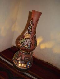 Handmade Nubian Pottery Table Lamp Egyptian Decor - thumbnail 2