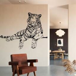 Relaxing Tiger Vinyl Wall Art, Decal, Sticker, Transfer, Mural, Removable, Decor, Rent Friendly, Interior, Exterior, Full - 0619 - thumbnail 3
