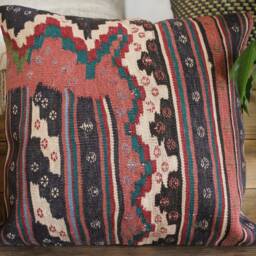 Vintage Kilim Pillow Cover - 16 Inch, Hand Woven Turkish Cushion - thumbnail 2