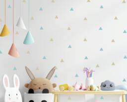 Triangle Vinyl Wall Decals, Wall Decal, Nursery Vinyl Triangle Stickers, Shape Decals, Baby Room Home Decals - thumbnail 1