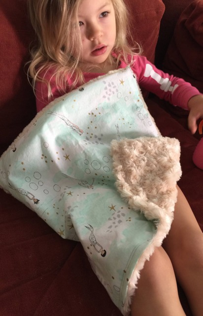 "Lovely Mint Green Mermaid Minky Mini Baby Blanket ""Uma" - image 1