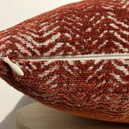 Textured Brick Color Pillow Cover, Woven Cotton Wool Euro Sham - thumbnail 2