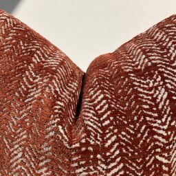 Textured Brick Color Pillow Cover, Woven Cotton Wool Euro Sham - thumbnail 4