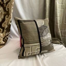 Designers Guild Quilted Pillow Cover Bohemian Linen Velvet Tassel Trim - thumbnail 2
