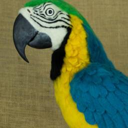 Made To Order Needle Felted Macaw Custom Needle Felted Animal Sculpture - thumbnail 3