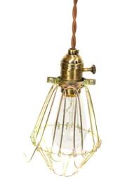 Vintage Industrial Cage Light - Economy Minimalist Bare Bulb Pendant - thumbnail 3