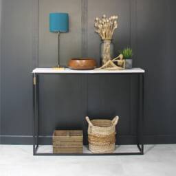 Console Table Radiator Cover Mild Steel Framed Hallway - thumbnail 3