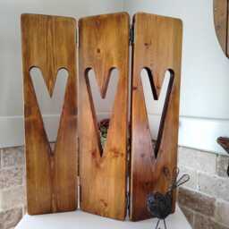 Decorative Bifold Heart Panels, Window Screen, Freestanding Blind, Heart Decor - thumbnail 3
