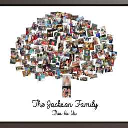 Custom Family Tree Photo Collage Art, Anniversary Gift Canvas - thumbnail 2