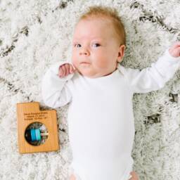 Utah State Wooden Baby Rattle Modern Organic Toy - thumbnail 3