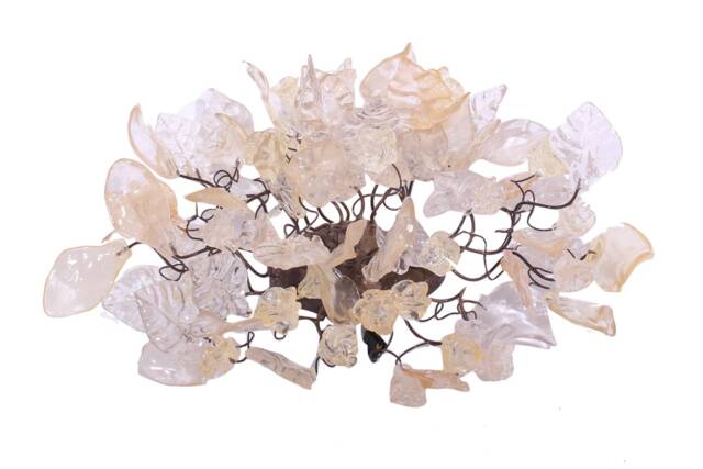 Modern Wall Sconce Light With Gold & Clear Flowers Leaves For Hall Living Room, Toilet - image 1