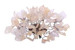 Modern Wall Sconce Light With Gold & Clear Flowers Leaves For Hall Living Room, Toilet