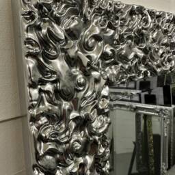 Metallic Silver Chrome Mirror Molton Effect Bevelled Wall Mirror - Choose Your Size Premium Wooden Frame Sovereign Fabulous Mirrors - thumbnail 2
