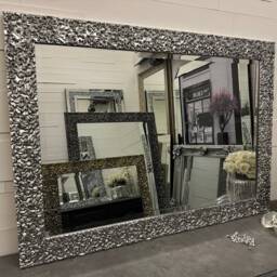 Metallic Silver Chrome Mirror Molton Effect Bevelled Wall Mirror - Choose Your Size Premium Wooden Frame Sovereign Fabulous Mirrors - thumbnail 4