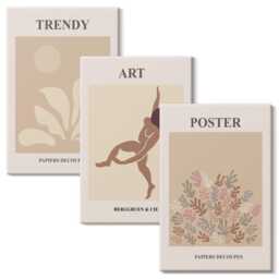 Canvas Wall Art Set Of 3 - Forms & Figures By Henri Matisse, Beige Art, Artwork Hanging Piece