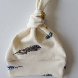 Feather Organic Swaddle Blanket & Newborn Hat Set. Leggings. Gender Neutral Take Home Baby Shower Gift. Photo Prop - thumbnail 3