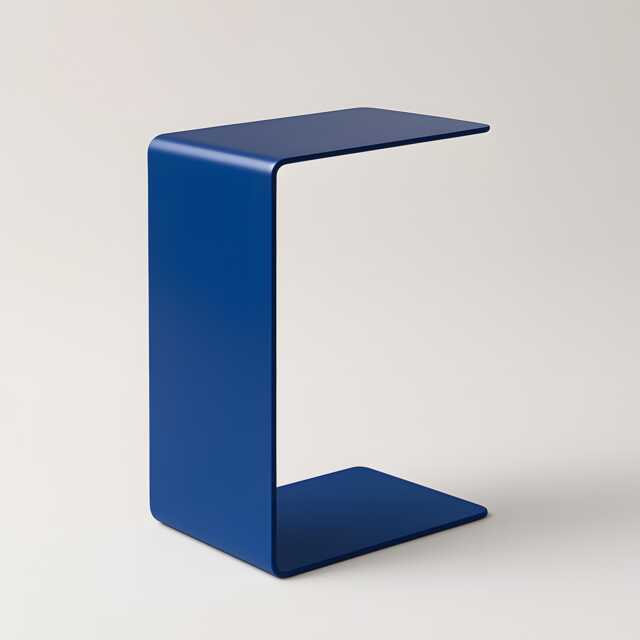 Minimalist Steel Side Table - Modern C-Shaped Design - image 1