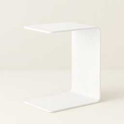 Minimalist Steel Side Table - Modern C-Shaped Design - thumbnail 3