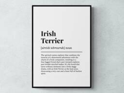 Irish Terrier Funny Definition Dog Wall Art Print - thumbnail 1