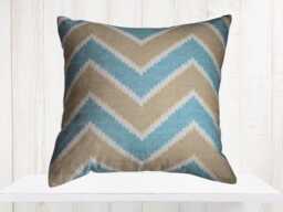 Chevron Pillow Cover - Blue & Tan Flamestitch Designer - thumbnail 1