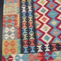 Kilim Rug, Handwoven Artisan Afghan Turkish Aztec Natural Reversible Wool Rug 148x102 cm - thumbnail 4