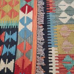 Kilim Rug, Handwoven Artisan Afghan Turkish Aztec Natural Reversible Wool Rug 148x102 cm - thumbnail 3