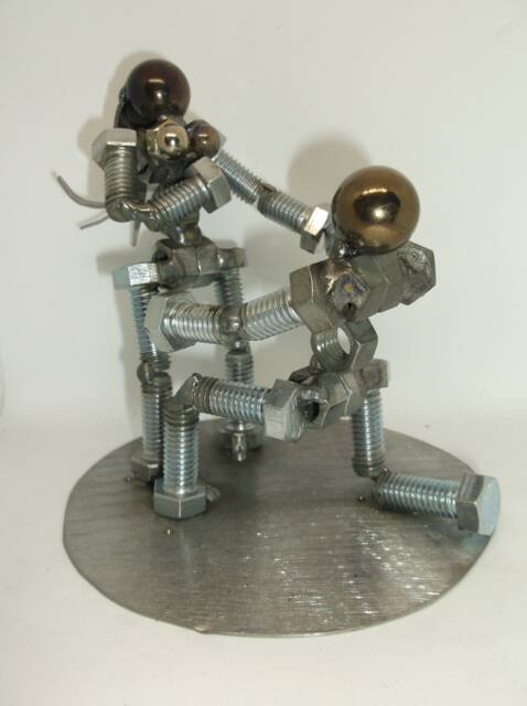 Marriage, Engagement, Proposal, Couple, Relationship, Metal Bolt Figurine - image 1