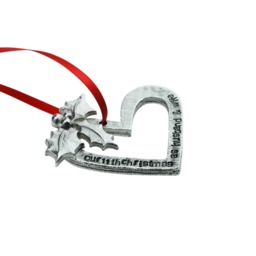 11 Year Anniversary Christmas Tree Ornament - Reads Our 11Th As Husband & Wife - thumbnail 2