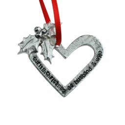 11 Year Anniversary Christmas Tree Ornament - Reads Our 11Th As Husband & Wife - thumbnail 3