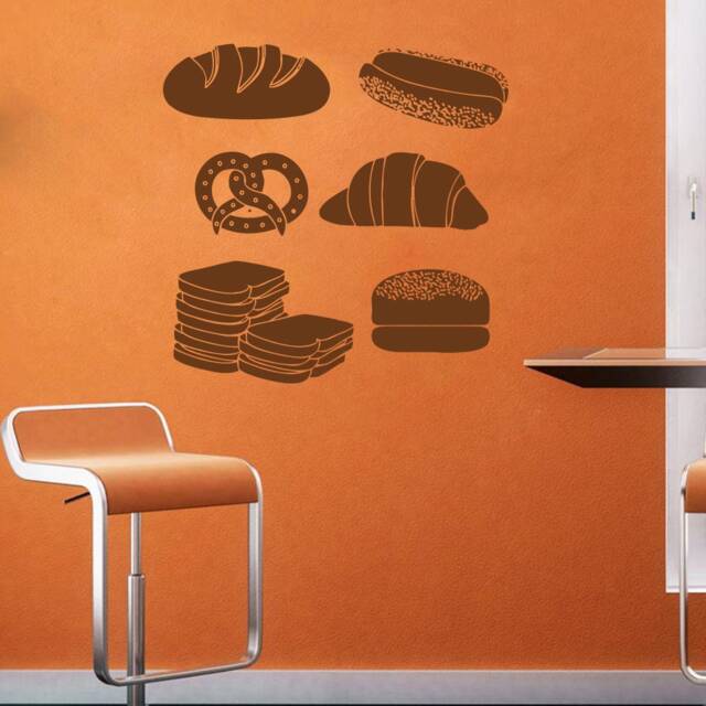 Bakery Wall Decal Bread, Pastry, Pretzel Vinyl Sticker 1211 - image 1